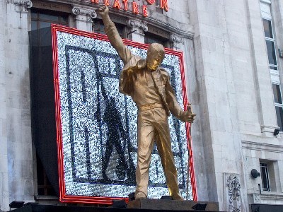    - London F. Mercury statue, Tottenham Court Road, London