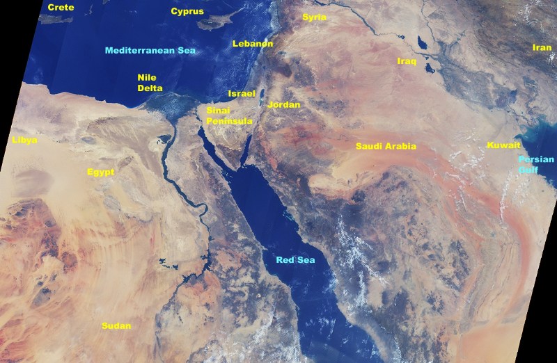   Earth from space\   Middle East