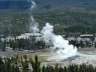   ,  - Trip to Yellowstone View of the Old Faithful Geyser from top
